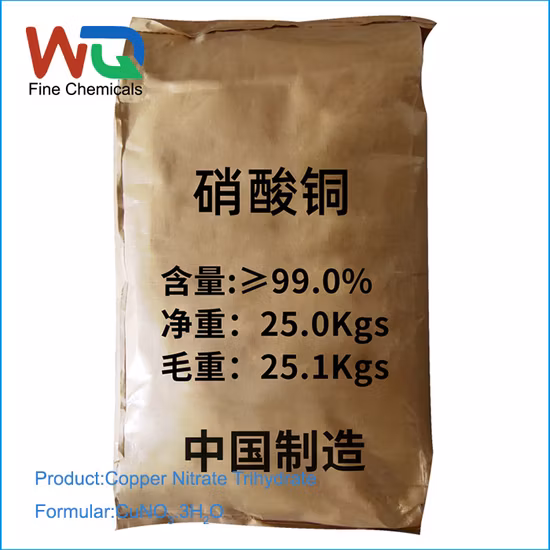 Trihydrate de nitrate de cuivre de haute pureté d'approvisionnement d'usine/nitrate de cuivre (II) CAS 10031